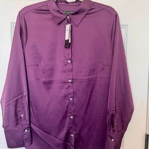 Banana Republic Plum Button Down Blouse